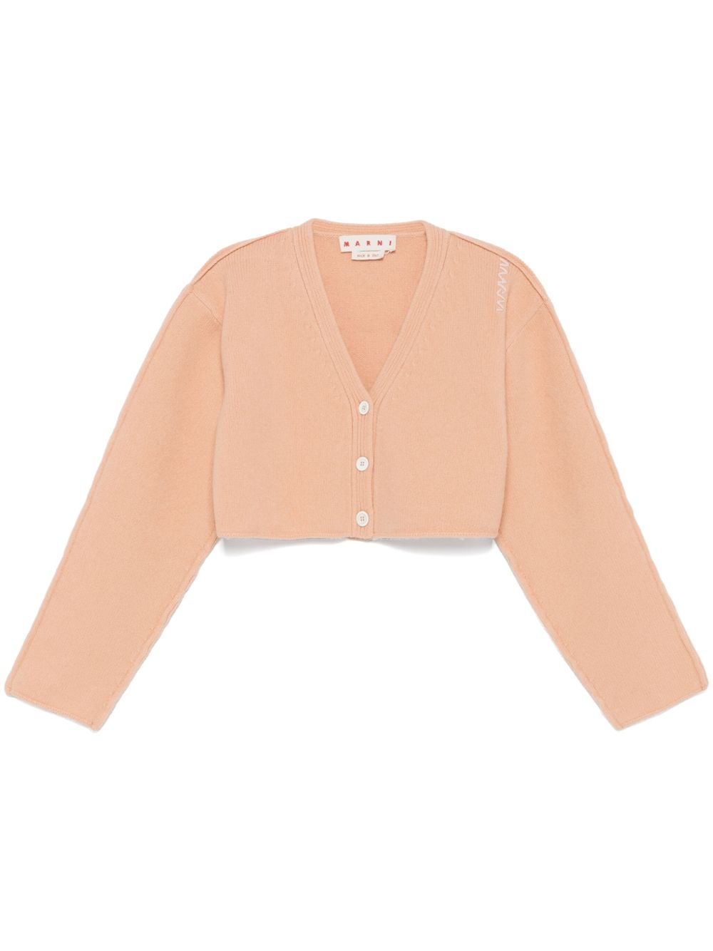 Marni logo刺绣开衫 - 橘色