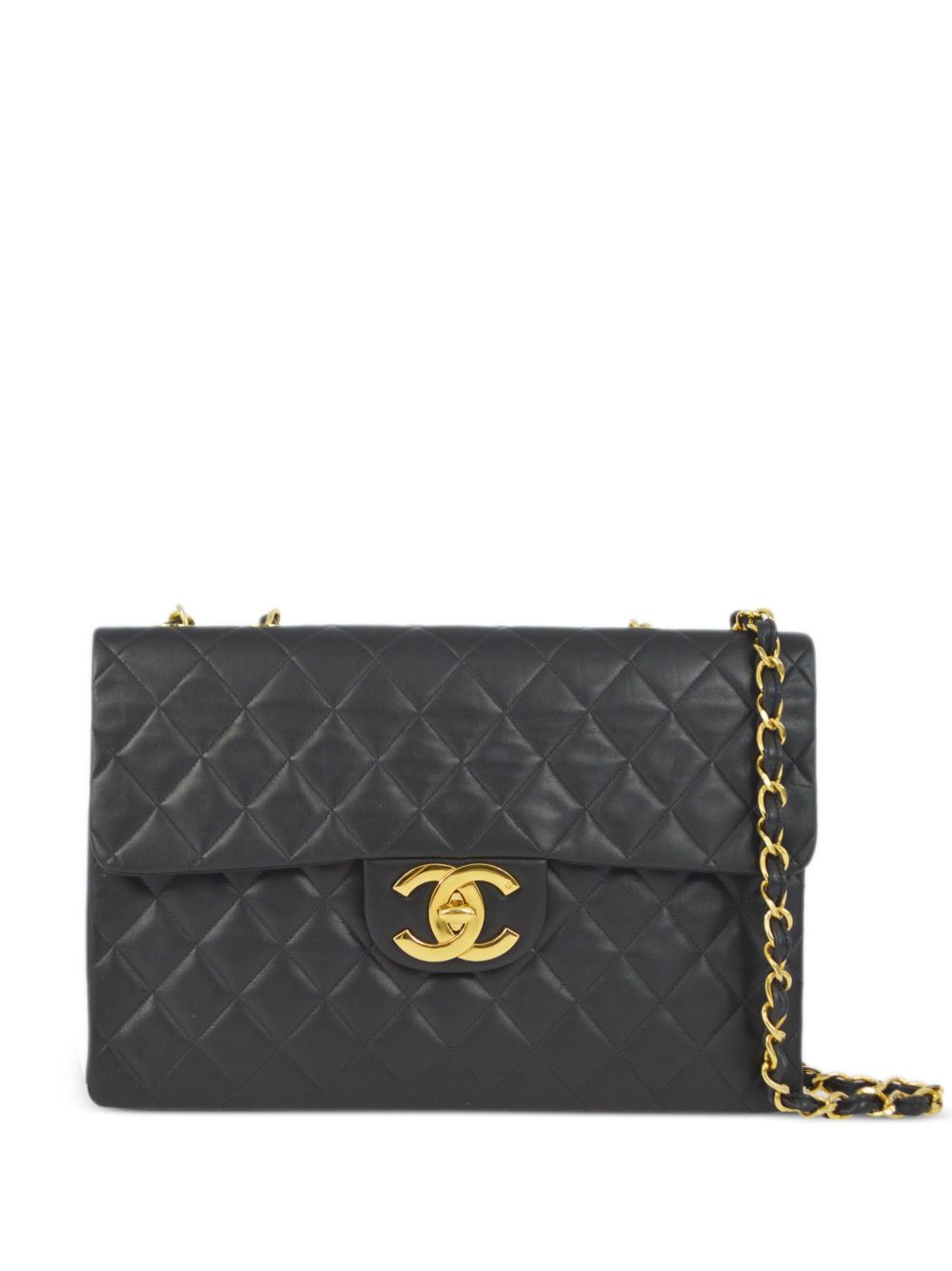 CHANEL Pre-Owned Maxi Classic Flap 单肩包（1992年典藏款） - 黑色