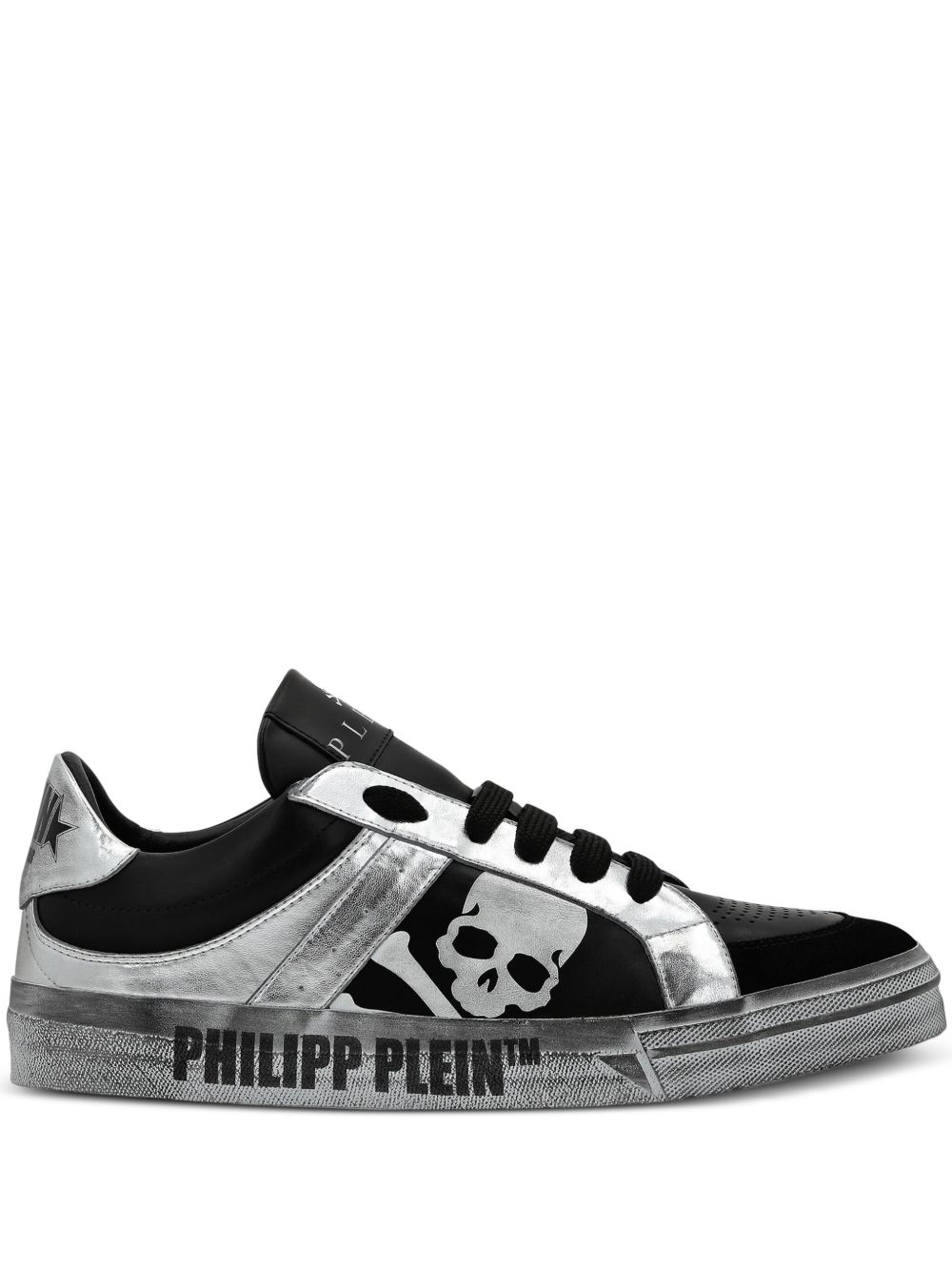 Philipp Plein Retrokickz TM 皮质运动鞋 - 黑色