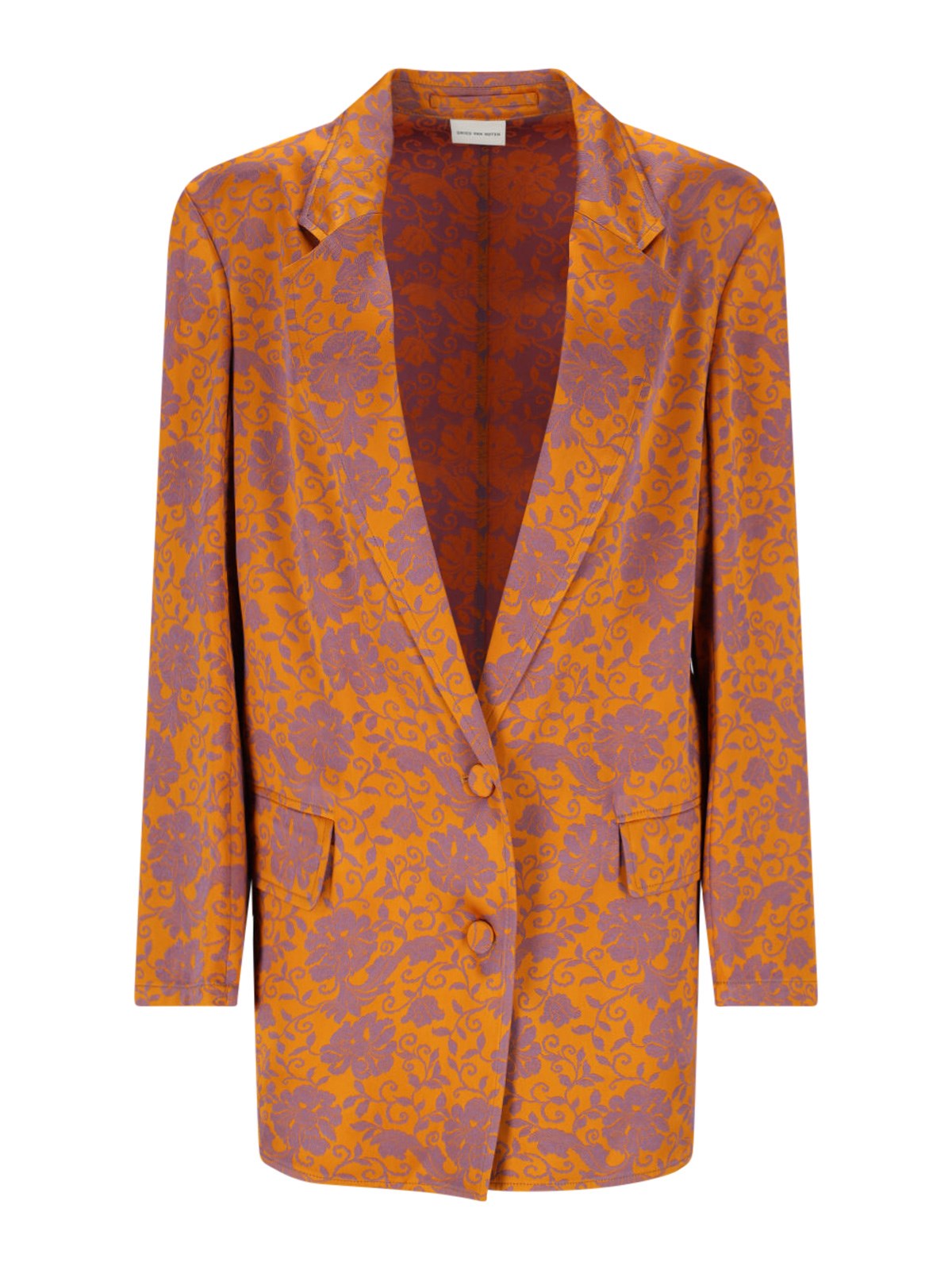 Dries van Noten Single-Breasted Floral Motif Blazer