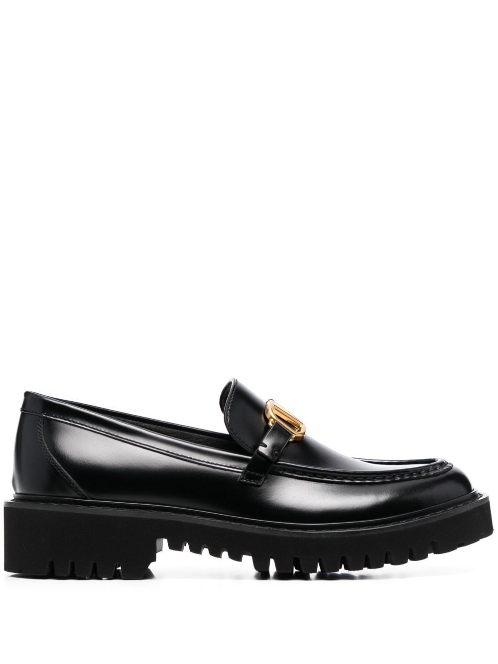 Valentino Garavani VLogo Signature 皮质乐福鞋 - 黑色