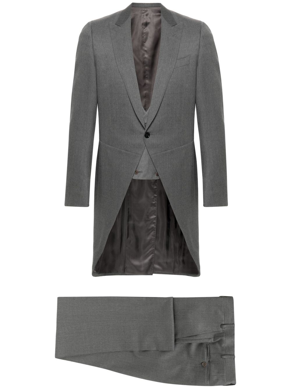Canali 单排扣羊毛西装套装 - 灰色