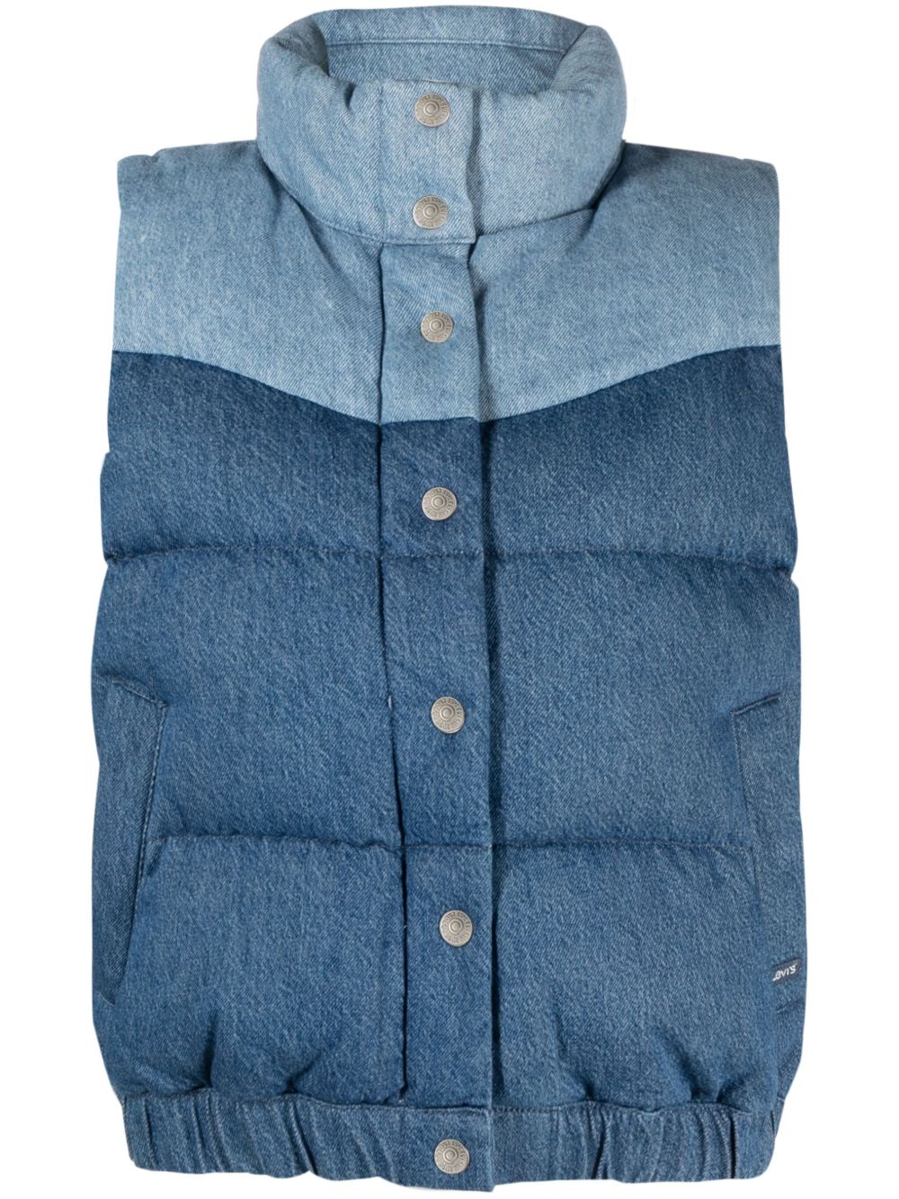 Levi's 牛仔羽绒绗缝马甲 - 蓝色