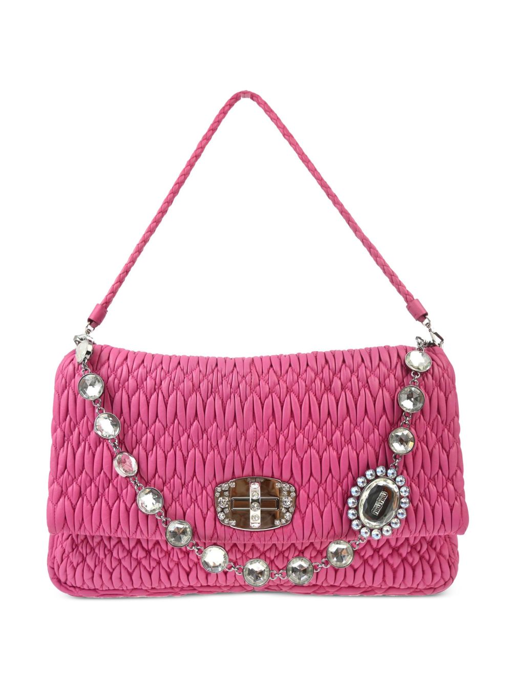 Miu Miu Pre-Owned Iconic Crystal Cloqué 手提包（2010年代典藏款） - 粉色