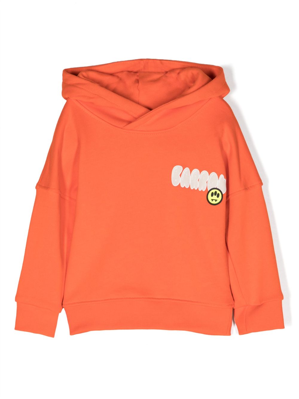 Barrow kids logo印花棉连帽衫 - 橘色