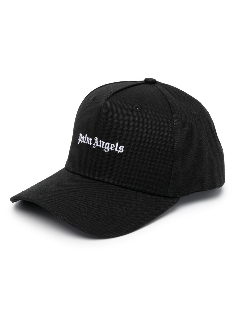Palm Angels logo刺绣棉棒球帽 - 黑色
