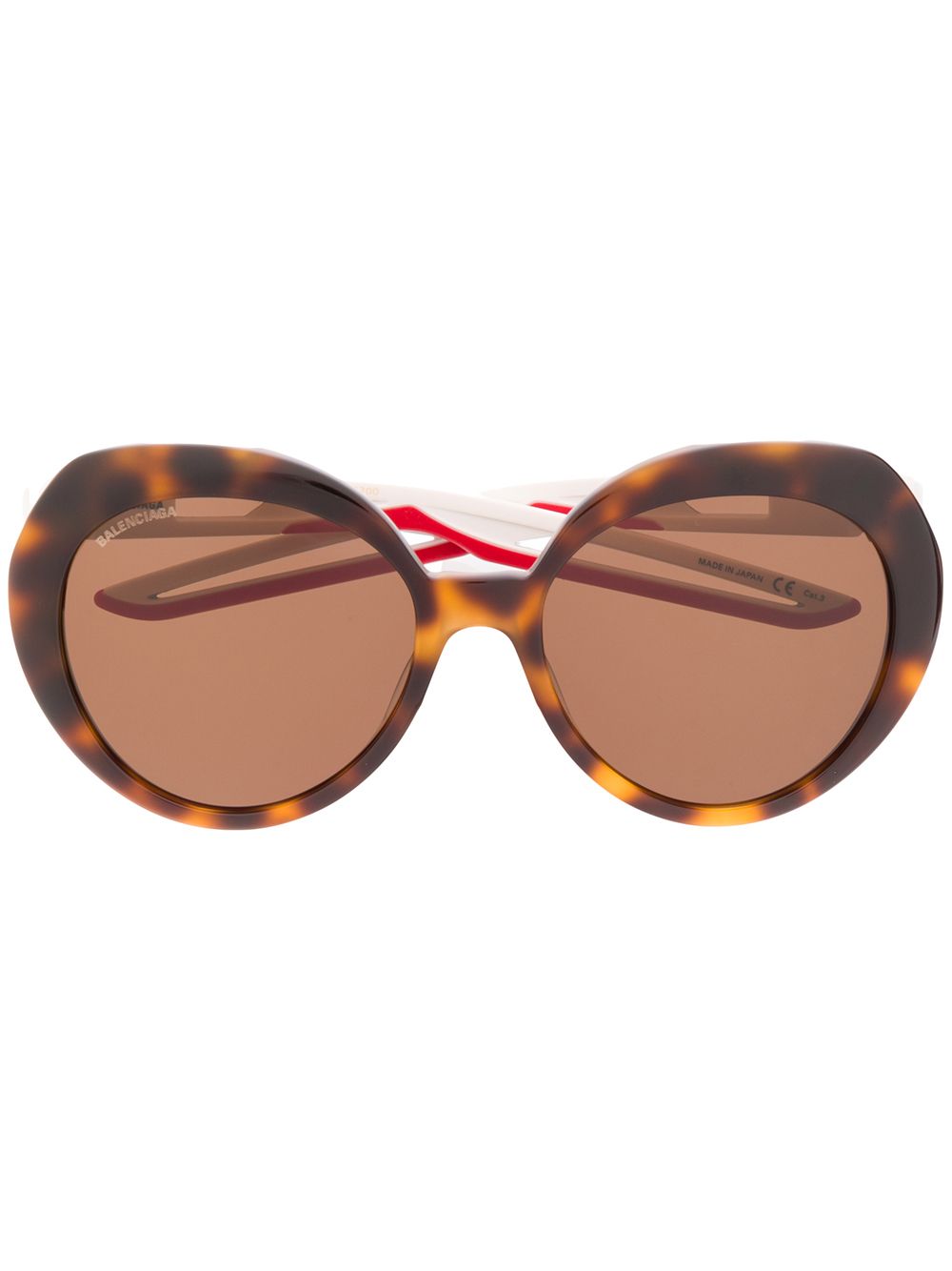 Balenciaga Eyewear Hybrid蝴蝶形镜框太阳眼镜 - 褐色