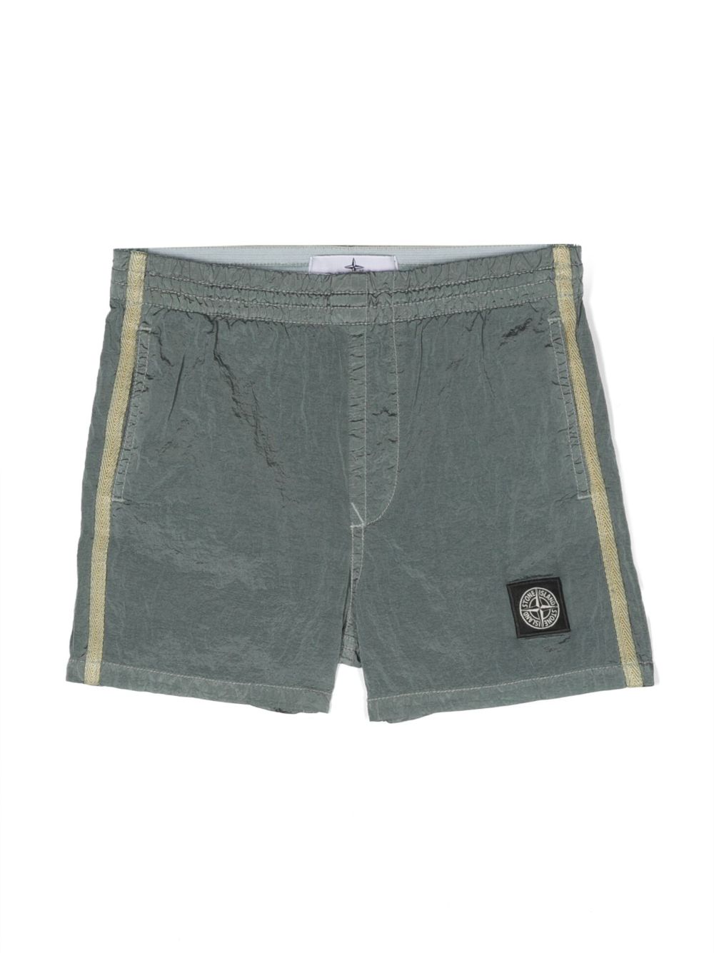 Stone Island Junior 标贴短裤 - 灰色