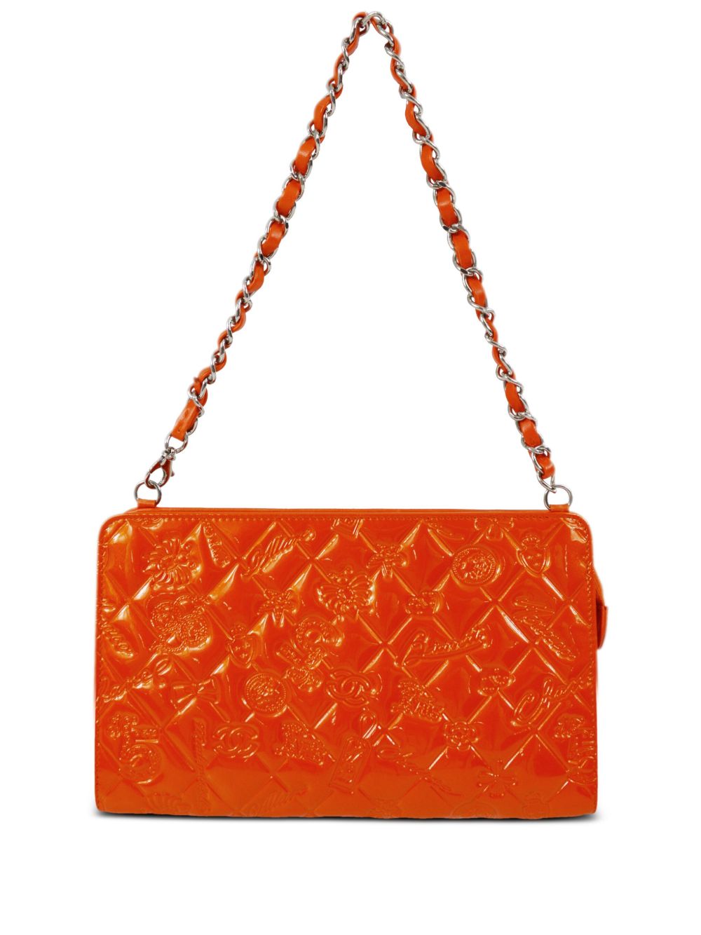CHANEL Pre-Owned Icons 菱纹绗缝单肩包（2009年典藏款） - 橘色