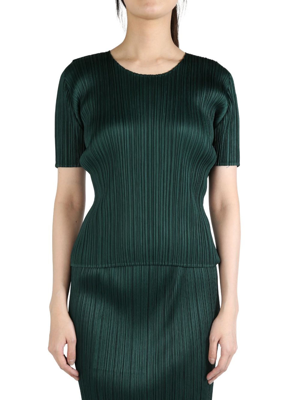 Pleats Please Issey Miyake plissé T-shirt - 绿色