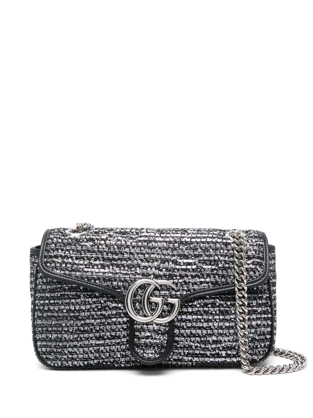 Gucci GG Marmont 小号单肩包 - 黑色