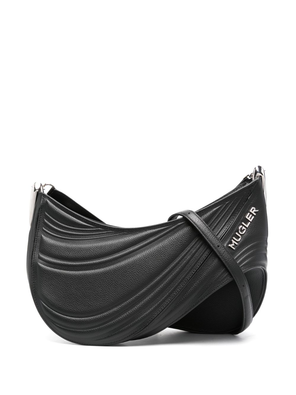 Mugler Curve 01 大号单肩包 - 黑色