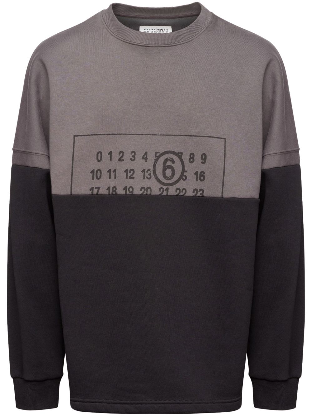 MM6 Maison Margiela Numbers 图案圆领卫衣 - 黑色