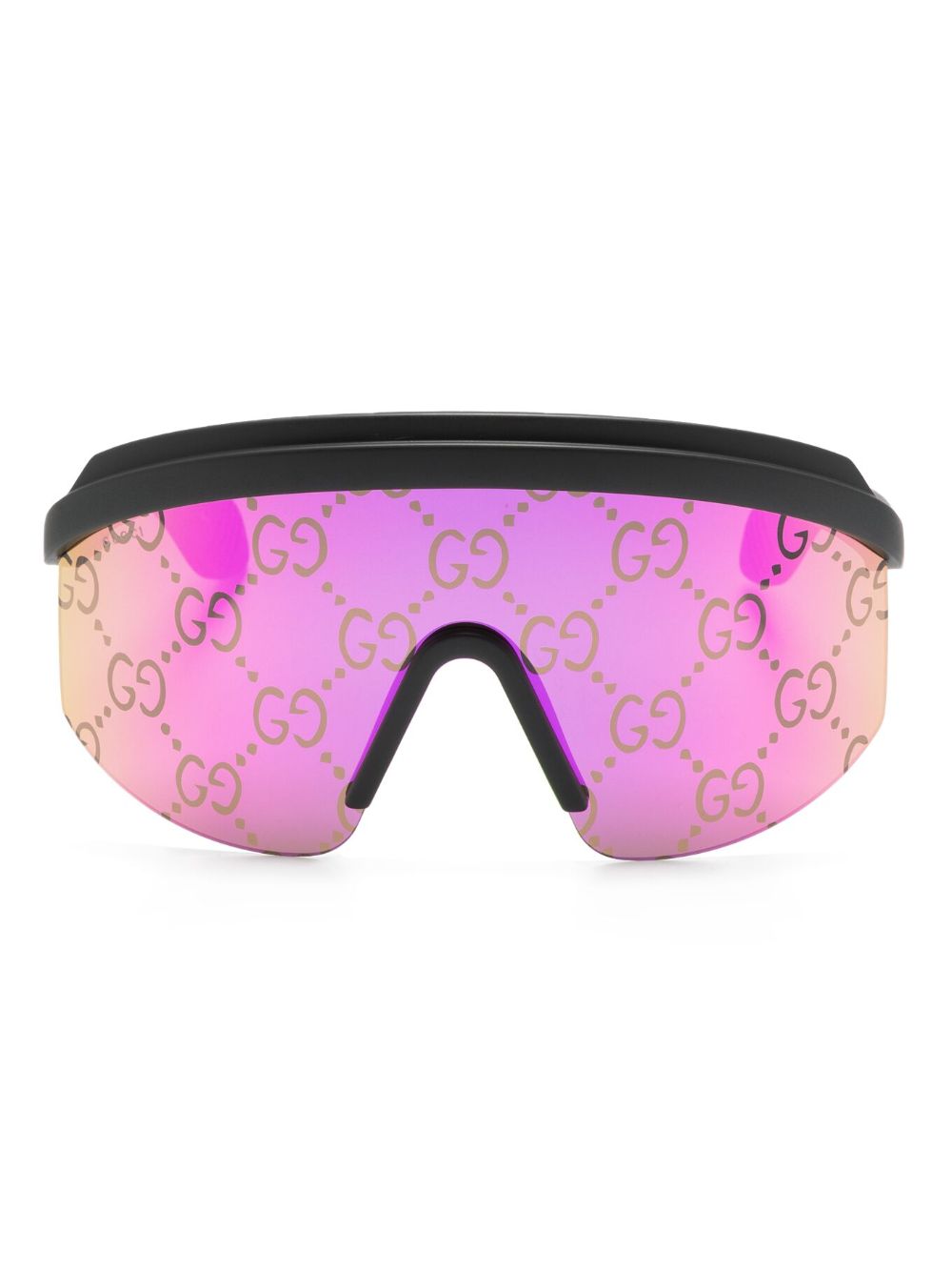 Gucci Eyewear GG 面罩式超大款太阳眼镜 - 黑色