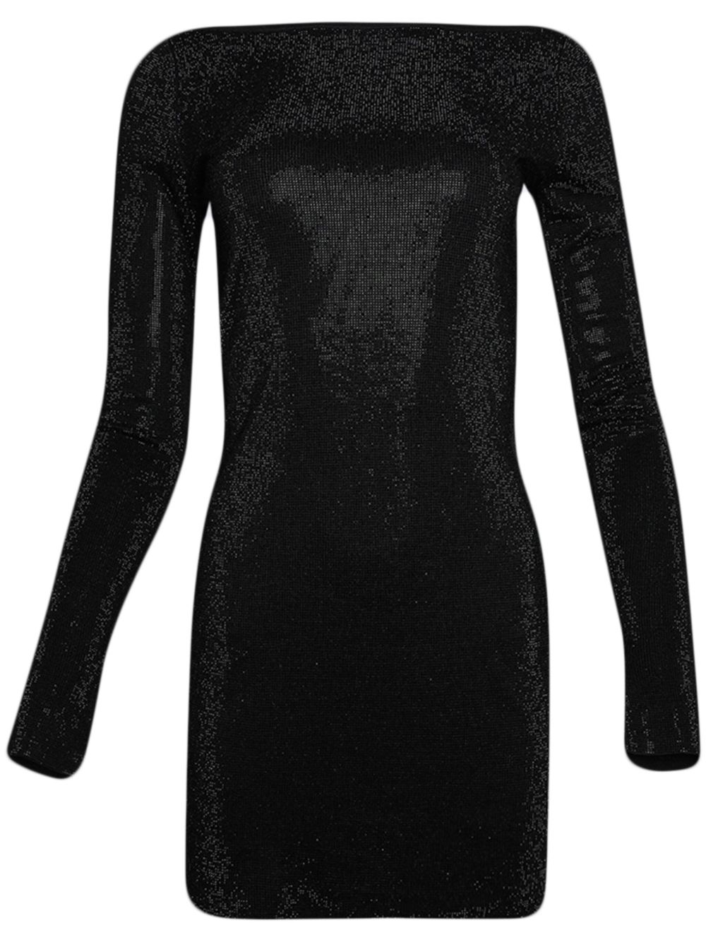 Alexander Wang 一字领珠饰迷你连衣裙 - 黑色