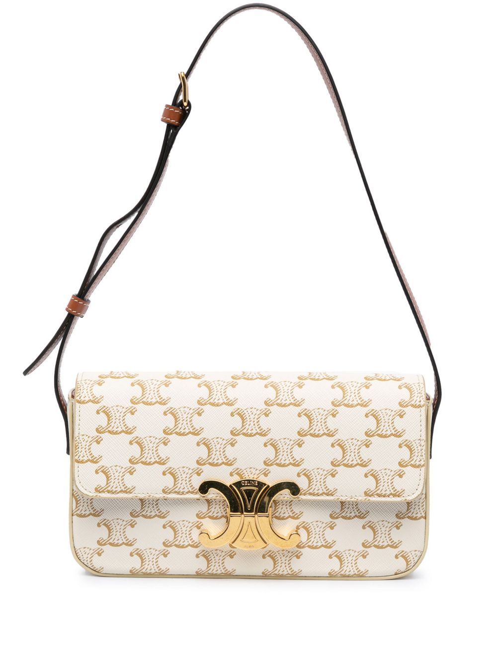 Céline Pre-Owned Triomphe Claude 涂层帆布单肩包（2021年典藏款） - 白色