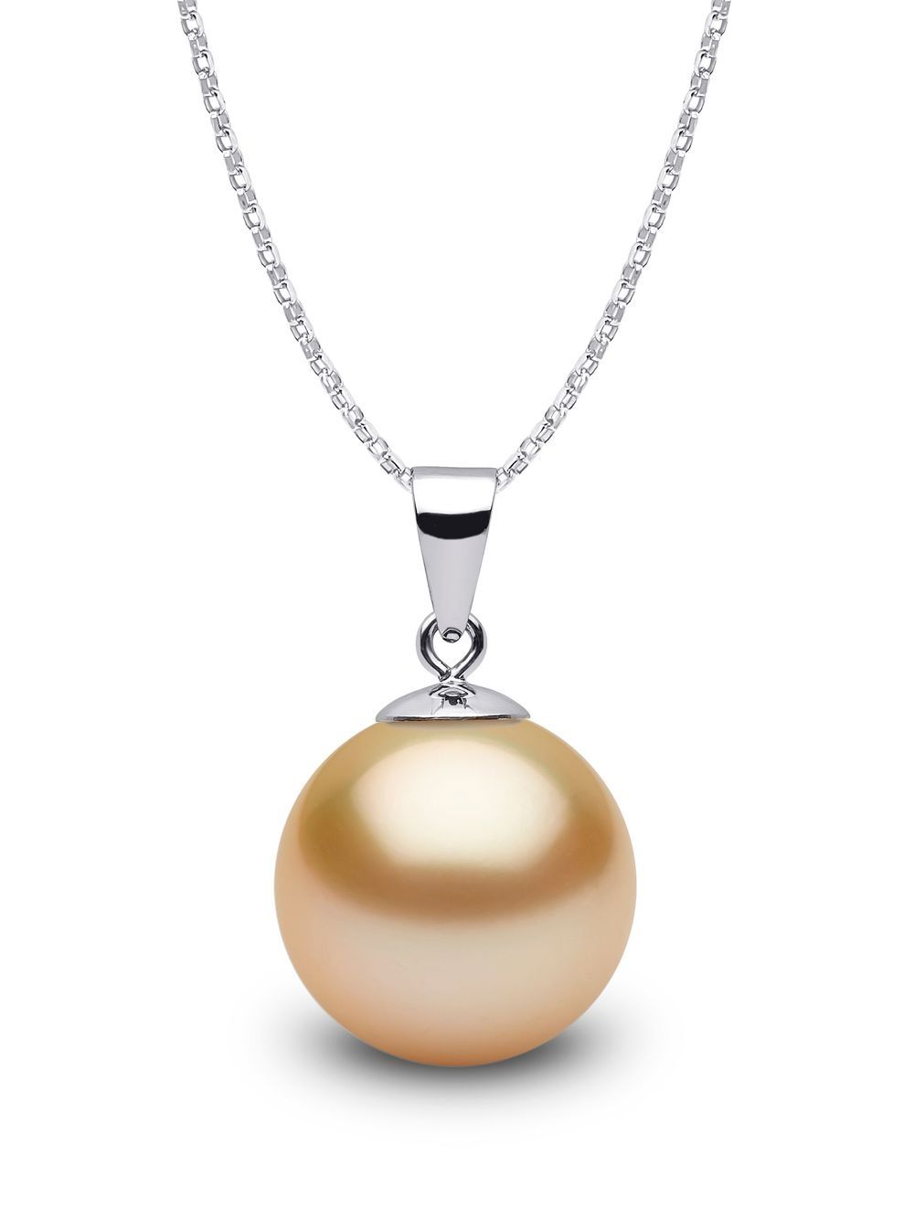 Yoko London 18K白金 Classic 11毫米 Golden South Sea 珍珠吊饰项链 - 银色