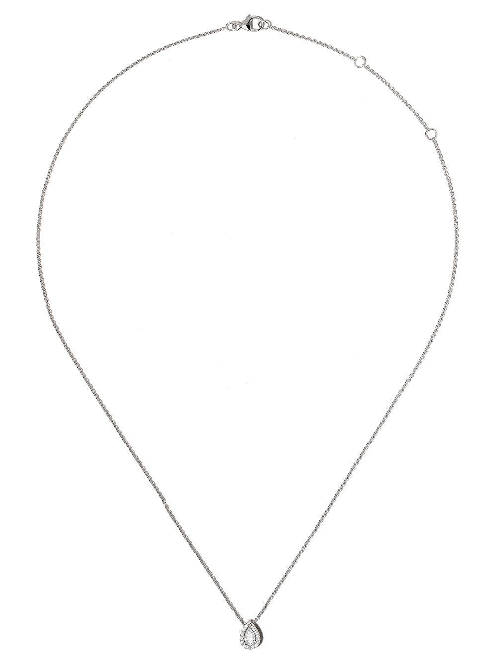 De Beers Jewellers My First De Beers Aura 18K白金梨形钻石吊饰项链 - 银色