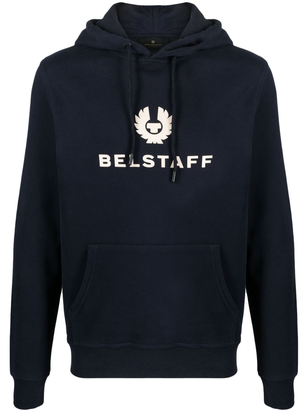 Belstaff logo压纹棉连帽衫 - 蓝色