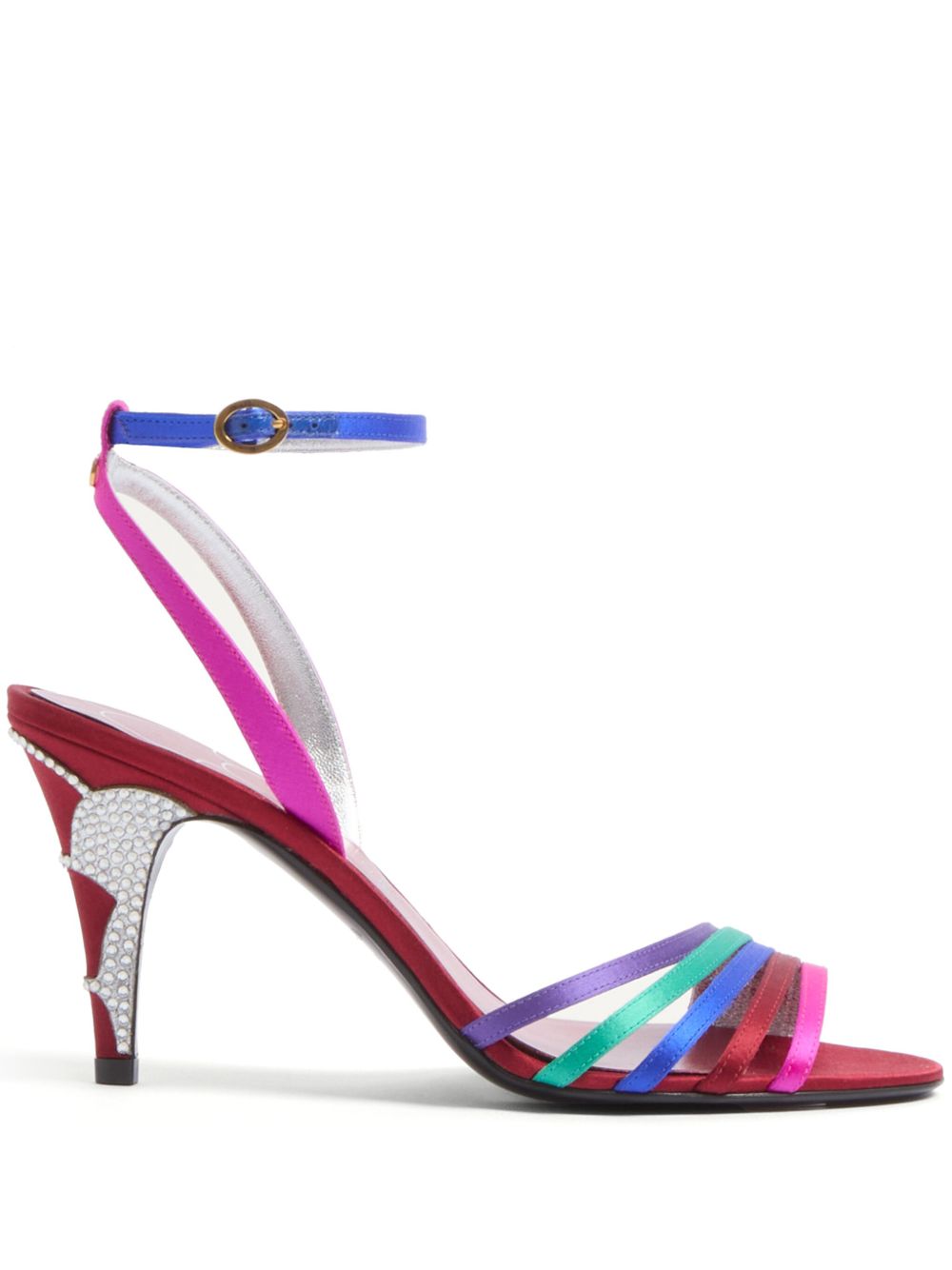 Valentino Garavani Ladycrush 缎面凉鞋（8.5厘米） - 粉色