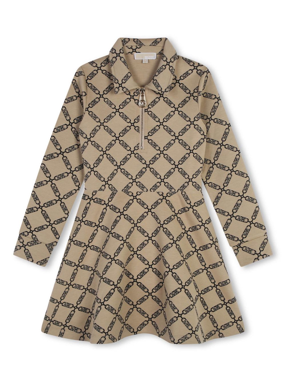 Michael Kors Kids logo印花长袖连衣裙 - 中性色