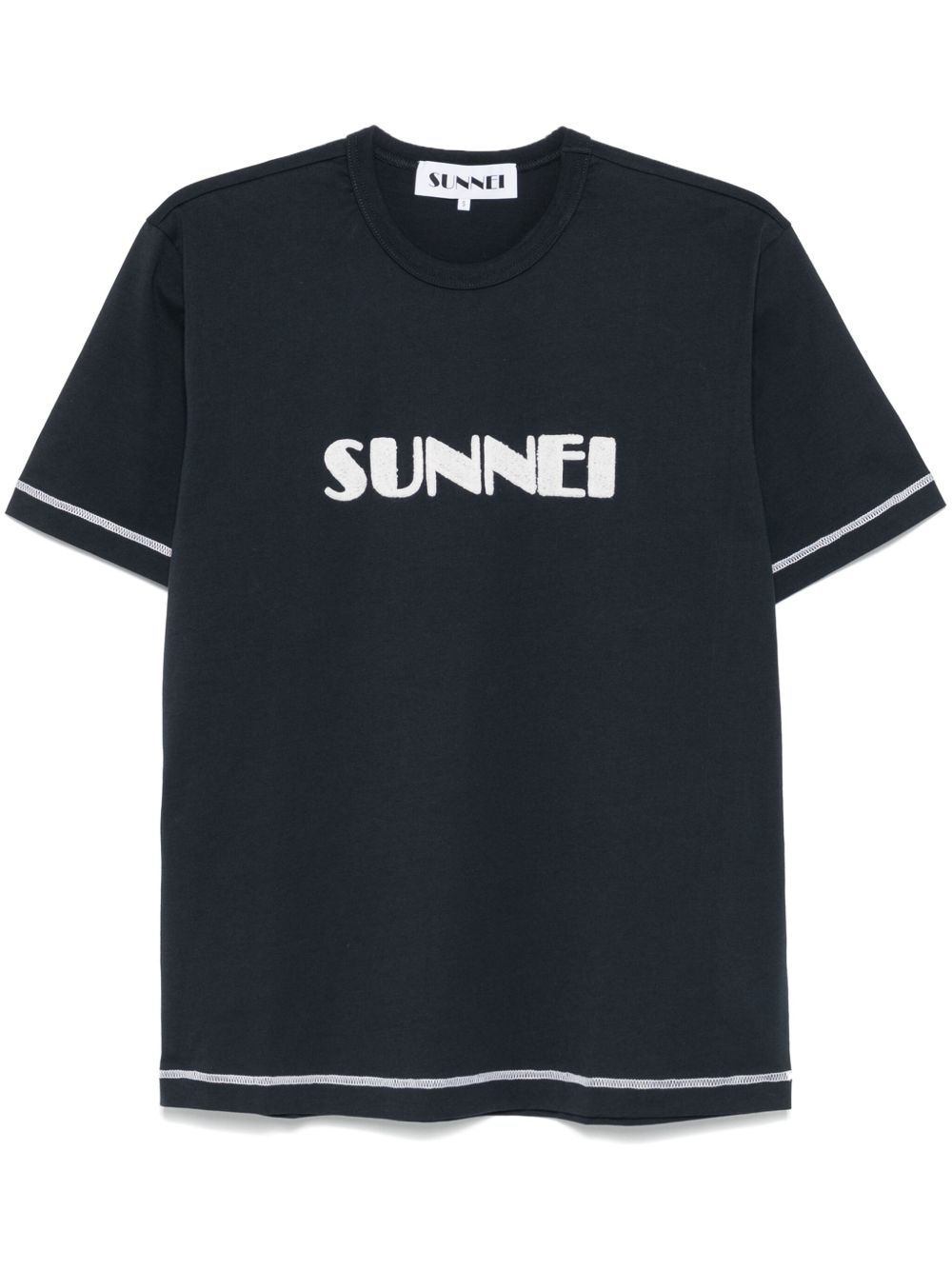Sunnei 植绒logo T恤 - 蓝色