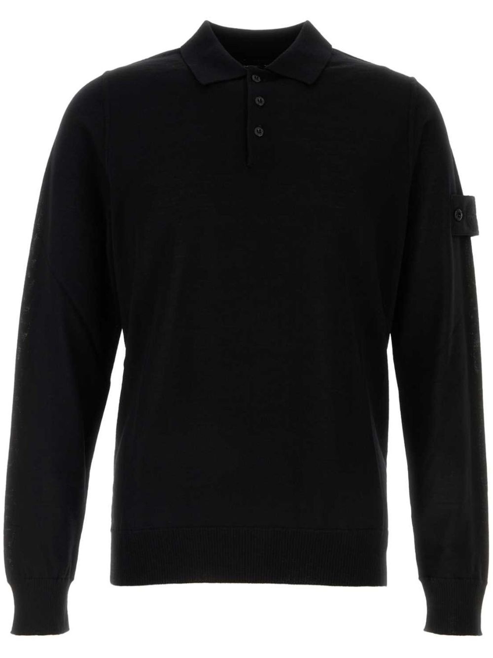 Stone Island 罗盘徽章polo领上衣 - 黑色