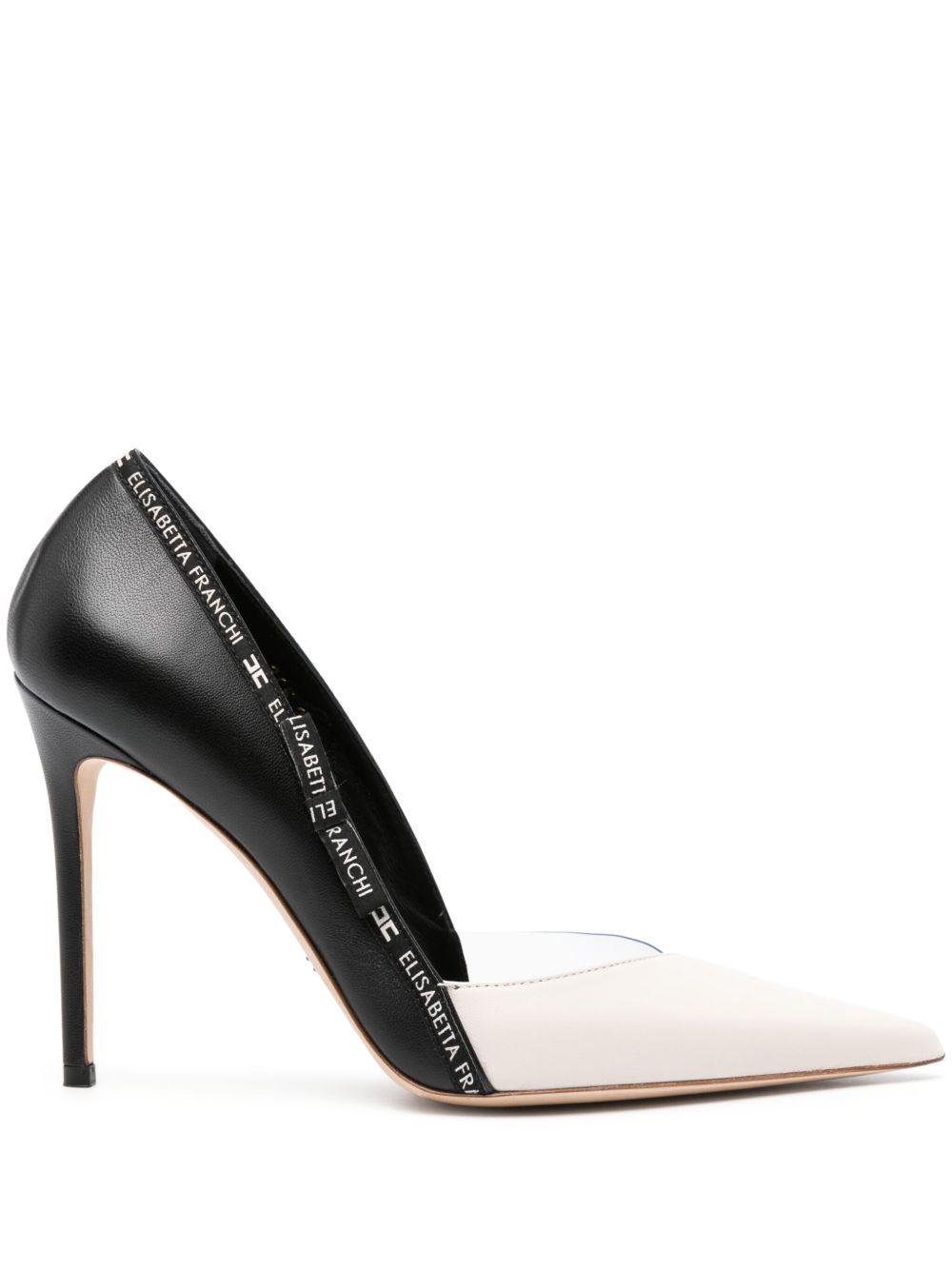 Elisabetta Franchi logo刺绣高跟鞋 - 黑色