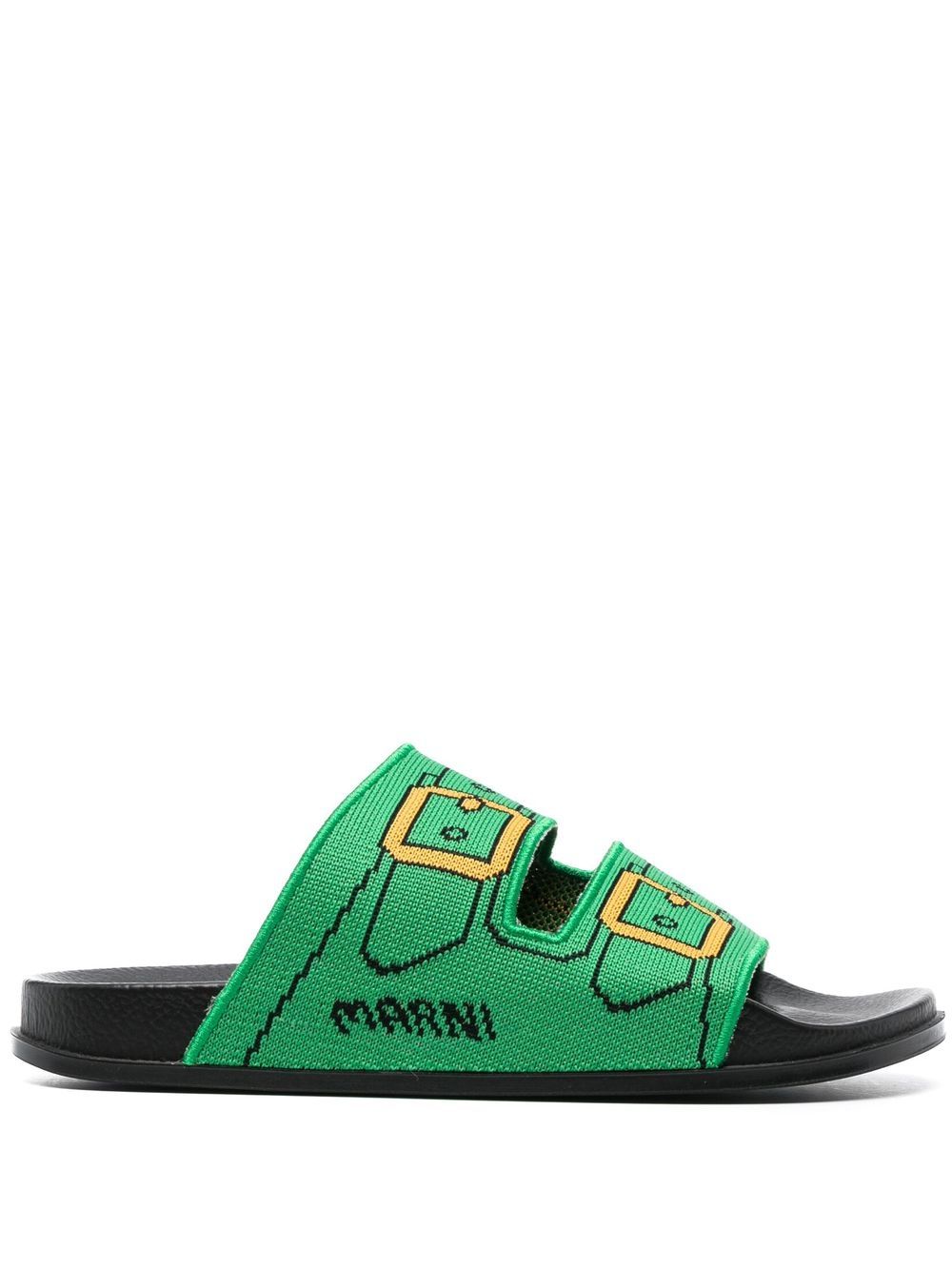 Marni 露趾套穿式凉鞋 - 绿色