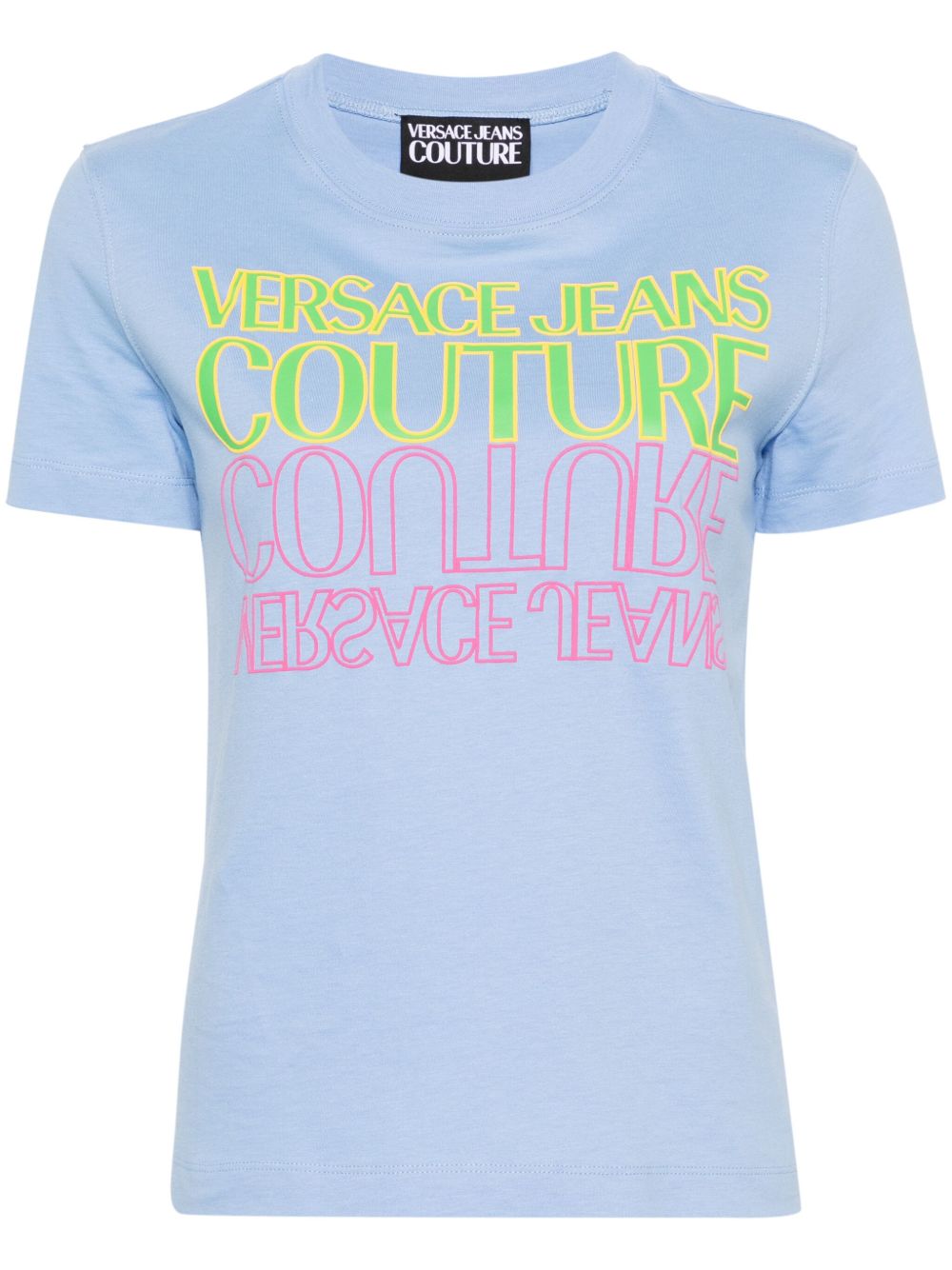 Versace Jeans Couture logo印花棉T恤 - 蓝色