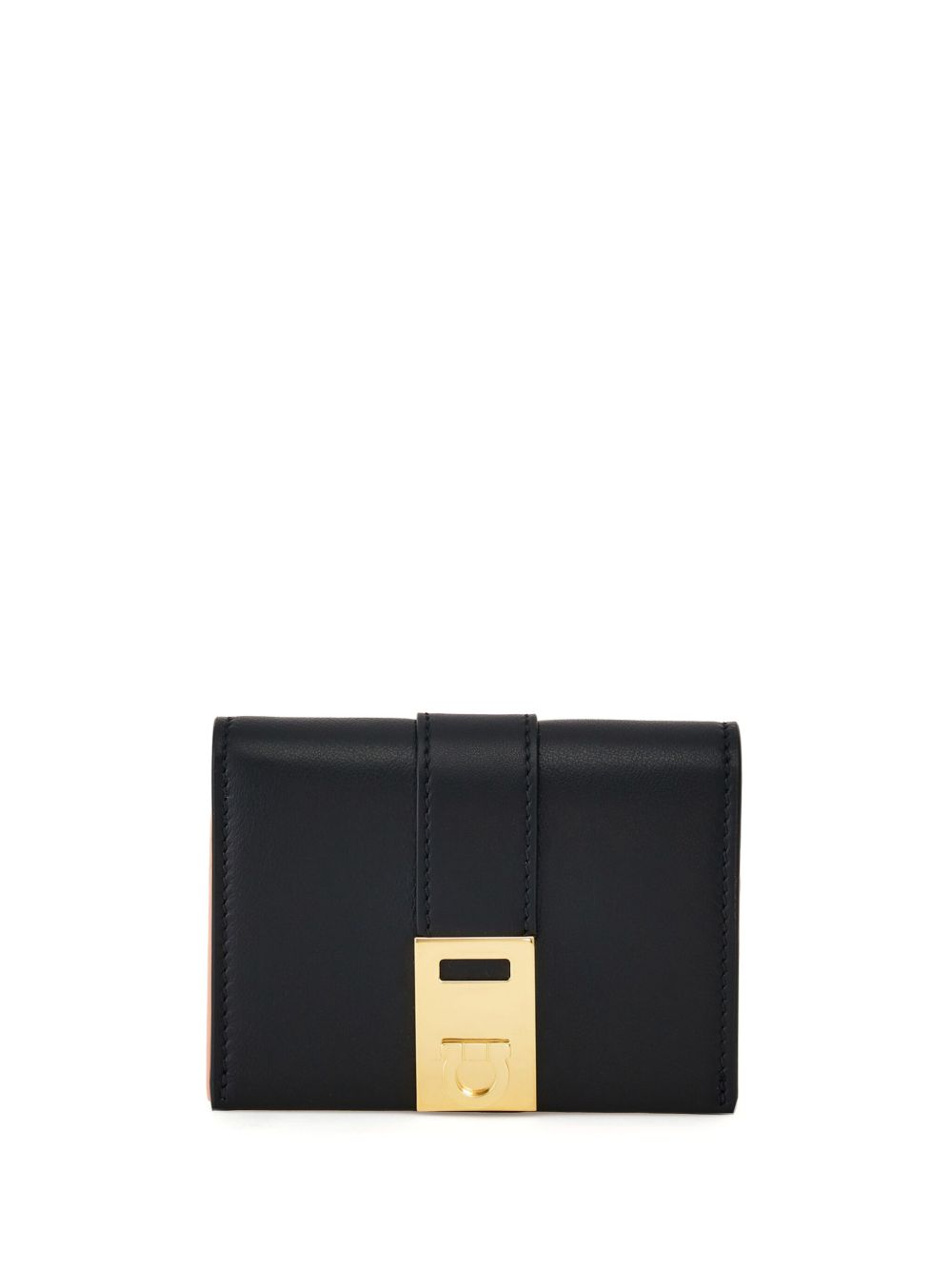 Ferragamo Hug 双色皮质钱包 - 黑色