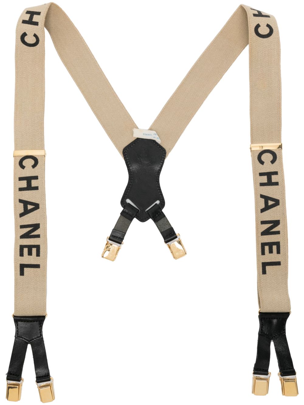 CHANEL Pre-Owned logo印花背带 - 中性色