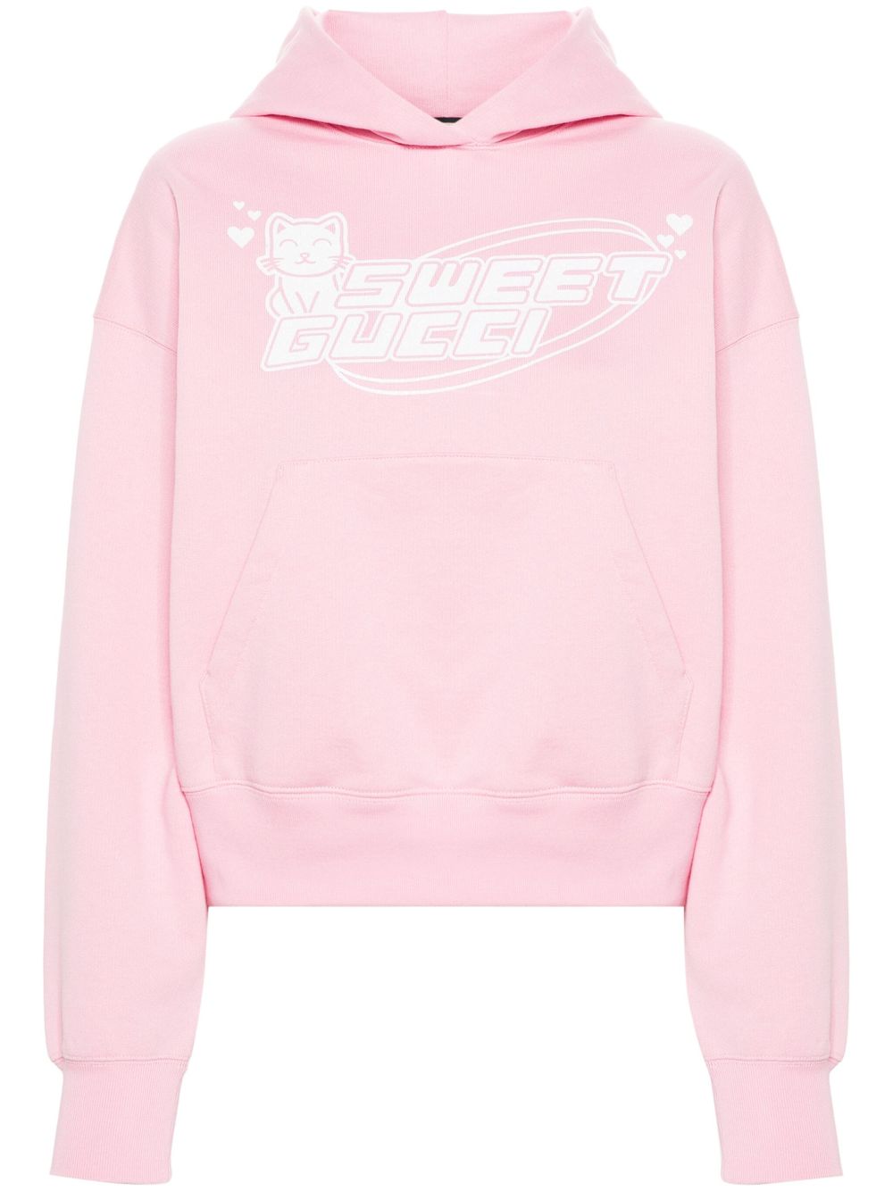 Gucci Sweet Gucci 印花棉连帽衫 - 粉色