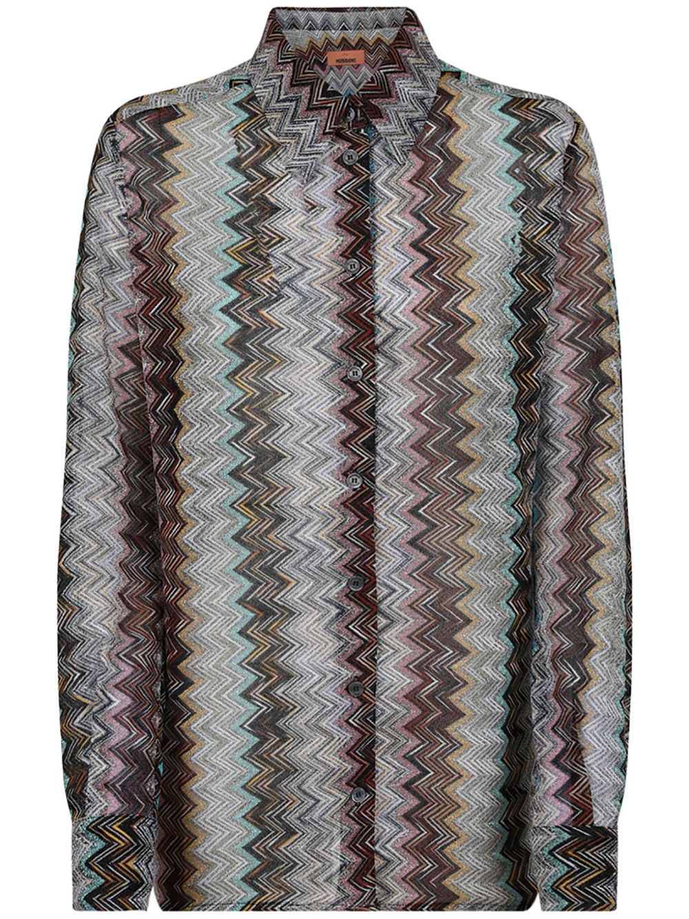 Missoni Z字形图案印花衬衫 - 灰色