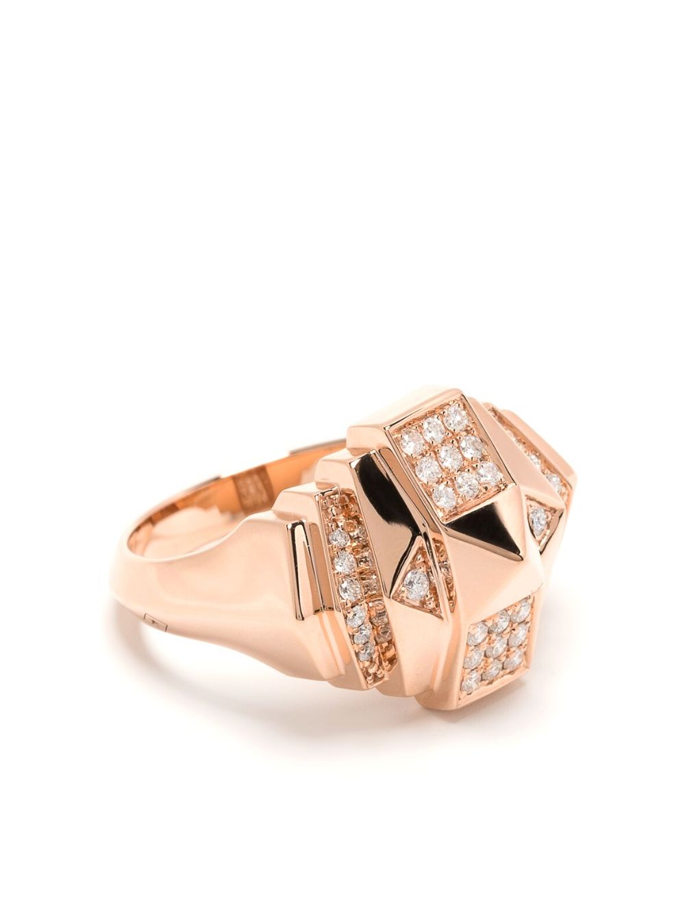 STATEMENT PARIS 18K玫瑰金 Mini Rockaway Pyramid 钻石戒指 - 金色