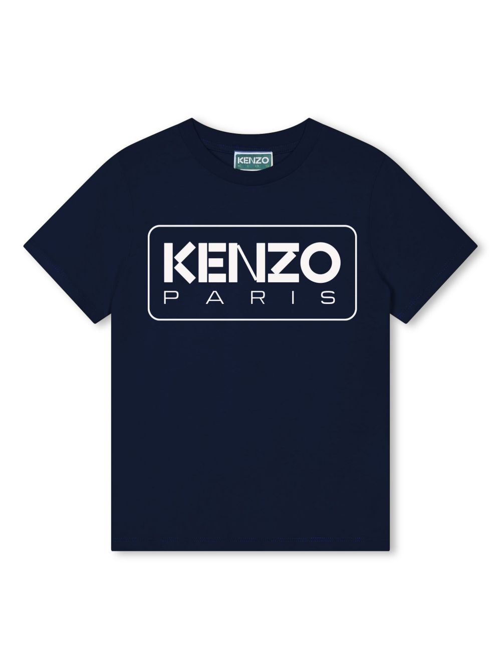 Kenzo Kids logo印花棉T恤 - 蓝色