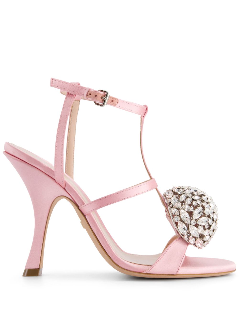 Giambattista Valli 晶饰裹踝高跟凉鞋（11厘米） - 粉色