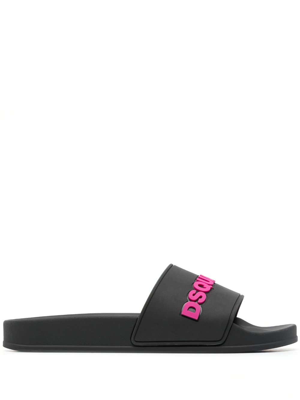 DSQUARED2 logo压纹拖鞋 - 黑色