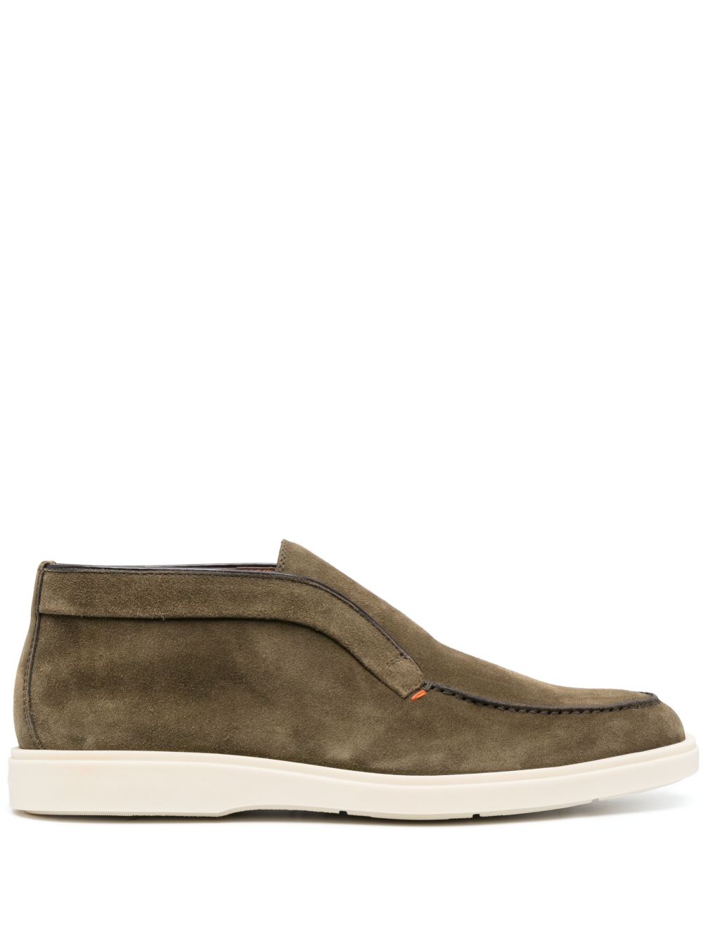 Santoni 套穿式绒面皮及踝靴 - 绿色