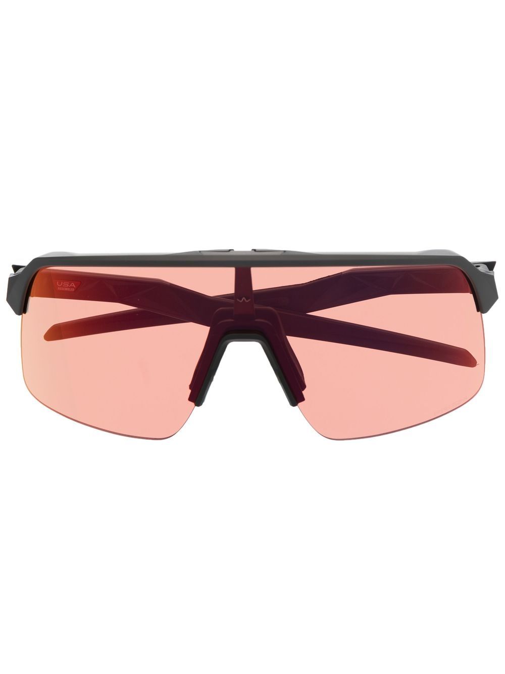 Oakley logo标牌有色镜片太阳眼镜 - 黑色