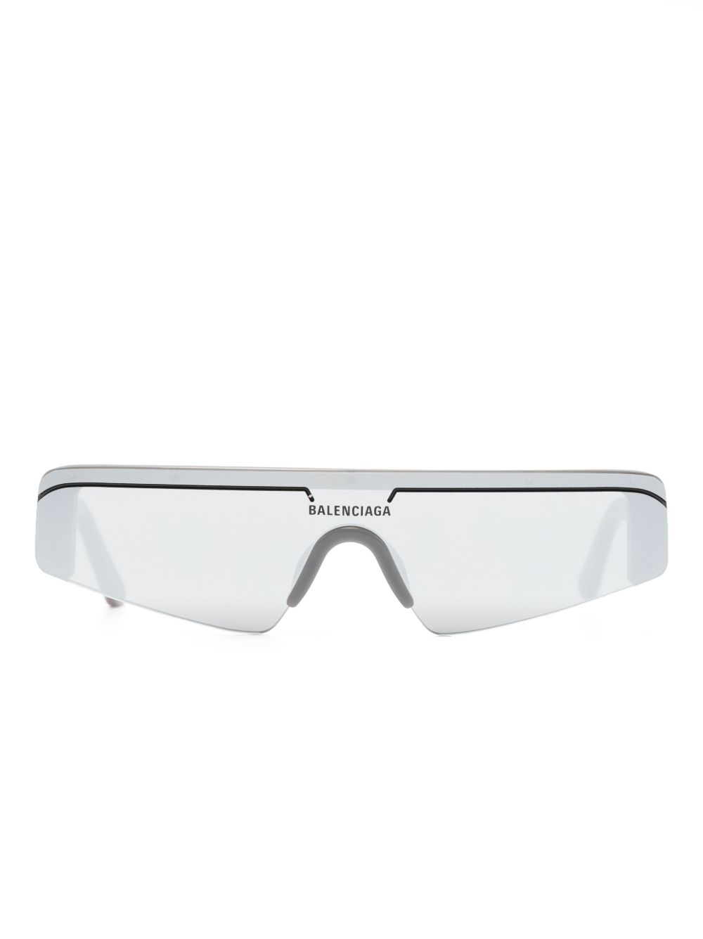 Balenciaga Eyewear Ski 长方框太阳眼镜 - 灰色
