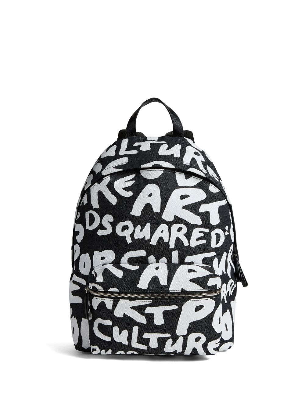 DSQUARED2 logo印花双肩包 - 黑色