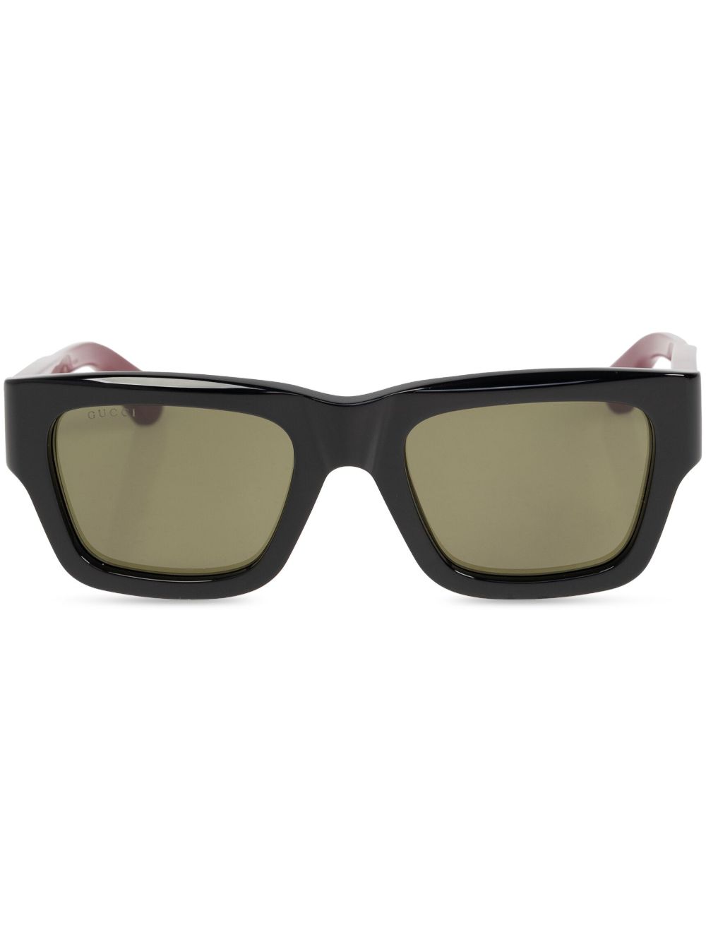 Gucci Eyewear 长方框太阳眼镜 - 黑色