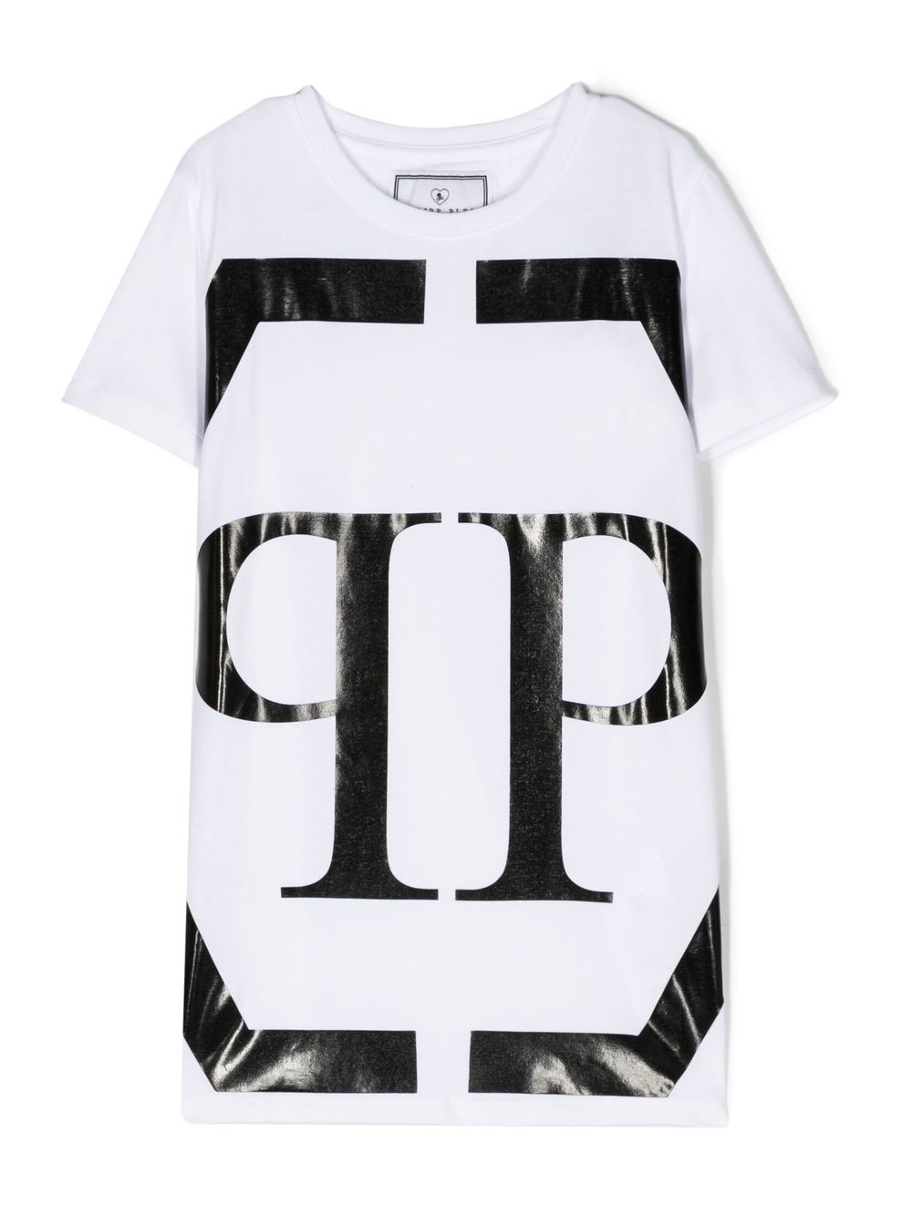 Philipp Plein Junior logo印花细节T恤 - 白色