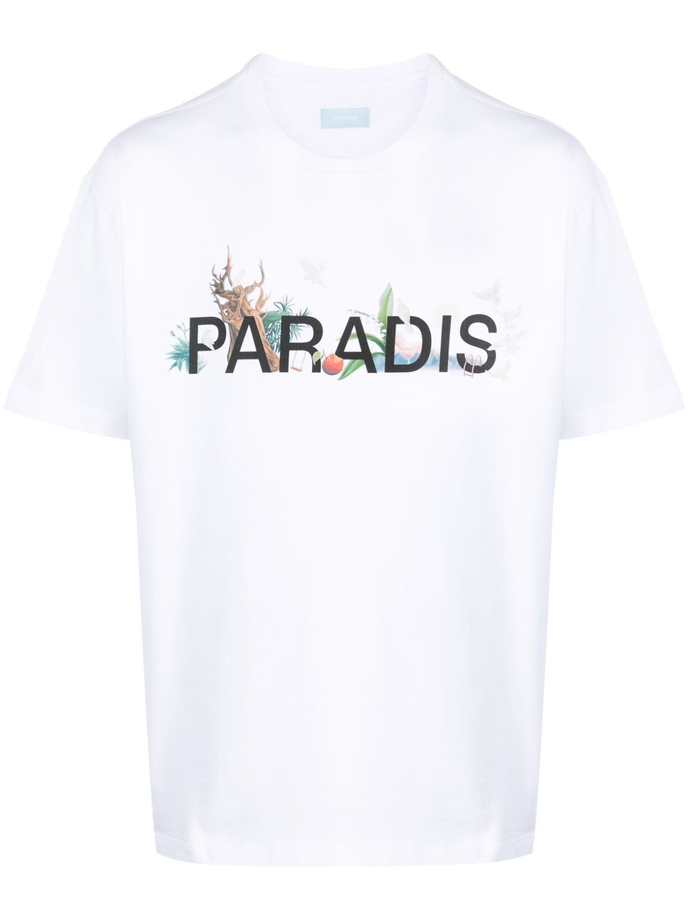3PARADIS logo印花棉T恤 - 白色