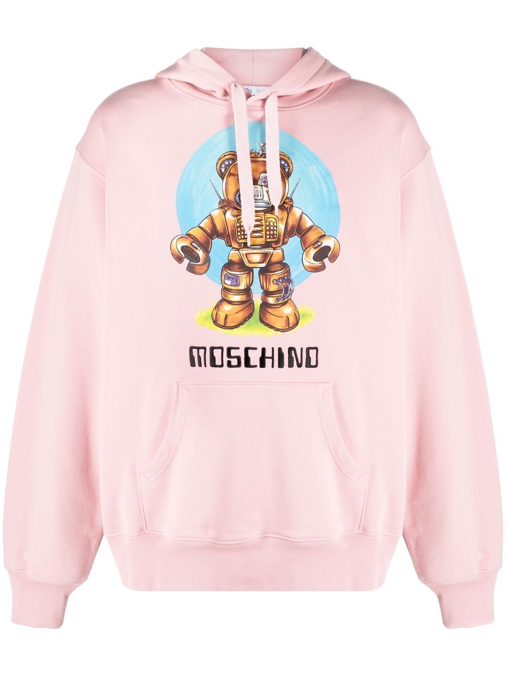 Moschino 莫斯奇诺 logo抽绳连帽衫 - 粉色