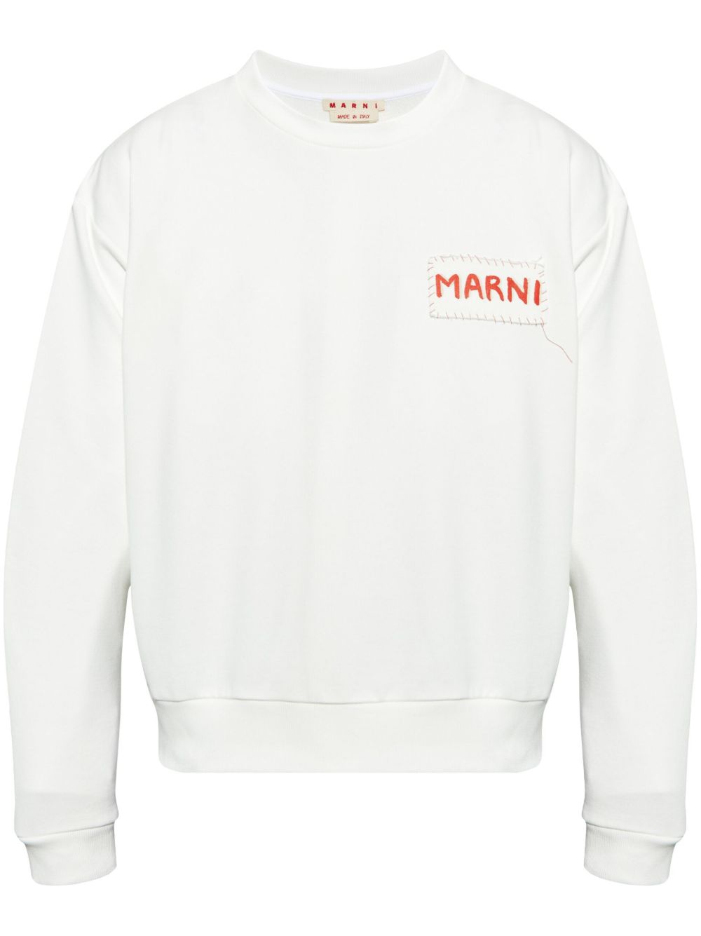 Marni logo印花棉卫衣 - 白色
