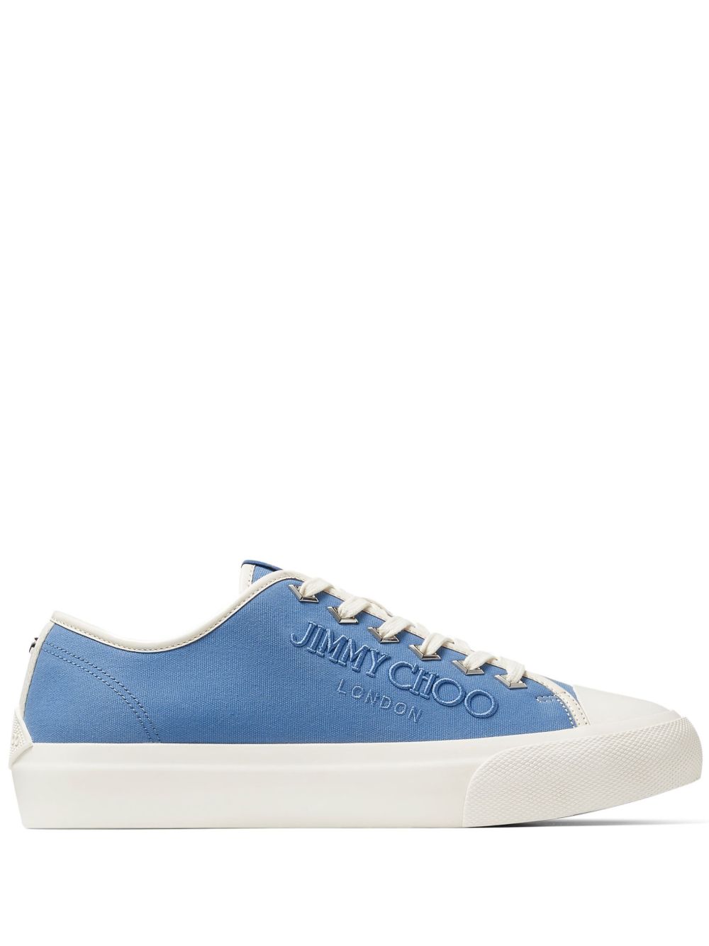 Jimmy Choo Palma/M logo刺绣运动鞋 - 蓝色
