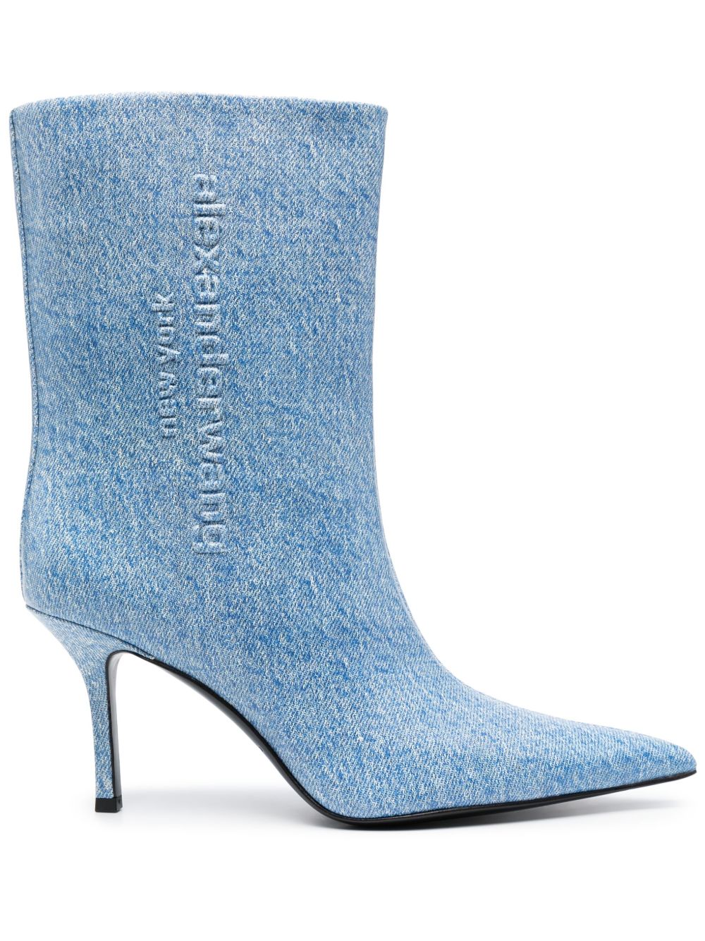 Alexander Wang Delphine 高跟牛仔中筒靴 - 蓝色