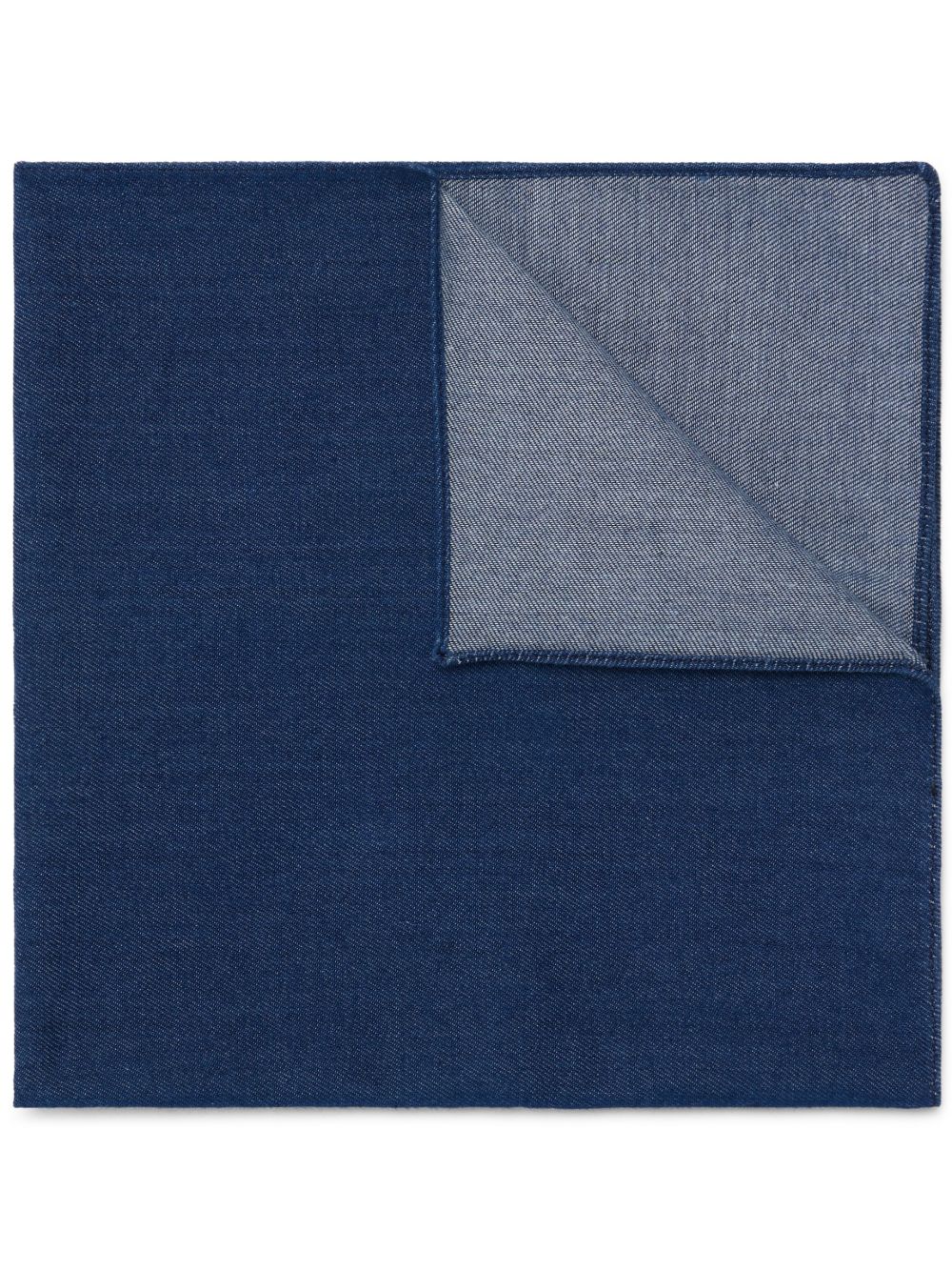 Brunello Cucinelli 纹理效果棉口袋方巾 - 蓝色